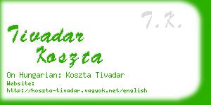 tivadar koszta business card